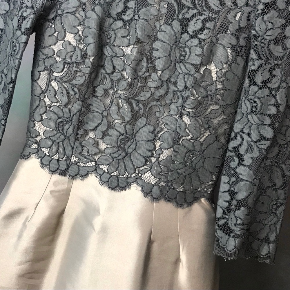 Dolce Gabbana Sheath Dress Lace Top Silk Bottom - Picture 2 of 7